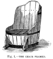 Figure 1: A barrel is cut as the starting point for an easy chair.